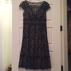 Ann Taylor Loft petite black lace cocktail dress